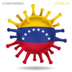 Venezuela flag in virus shape
