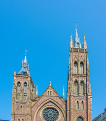 Fototapeta na wymiar St. James United Church Facade Centre Ville Montreal Québec Canada