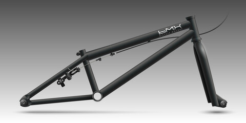 Black tubular frame bicycle BMX
