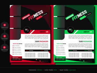 Ultimate fitness gym flyer template