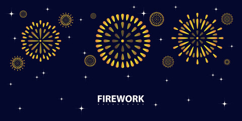 Firework vector design on blue background