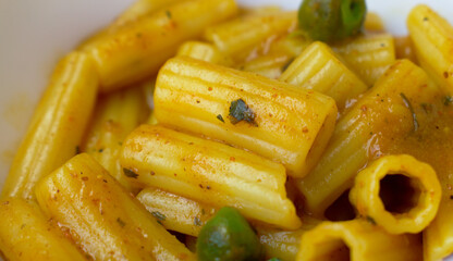 Cheesy Vegetable Pasta Photography Close up