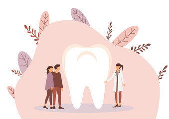 Patient on reception at the dentist. Disease teeth. Prevention and treatment of caries. Dental office. Dental equipment.