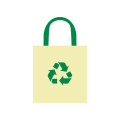 Bag icon with a recycling sign. Vector illustration eps 10