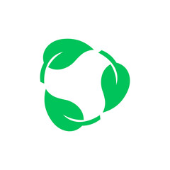 Leaf recycling sign icon. Vector illustration eps 10