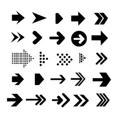 Set of flat icons of various arrows. Vector illustration eps 10