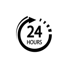 24 hours icon. hours icon Vector illustration eps 10.