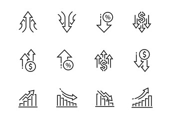 Set finance graphs icons. Vector illustration eps 10.