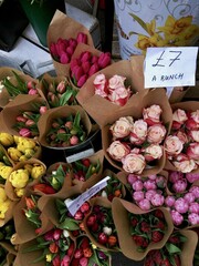 fully bloomed fresh and beautiful flowers in the market