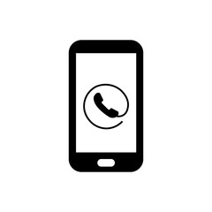 Phone call icon on smartphone. Vector illustration eps 10.