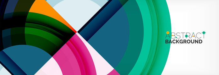 Fototapeta premium Round shapes, triangles and circles. Modern abstract background