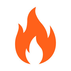 Icon of orange fire. Vector illustration eps 10