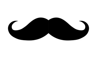 Flat black mustache icon. Vector illustration eps 10