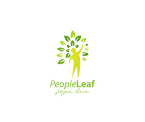 People leaf design logo
