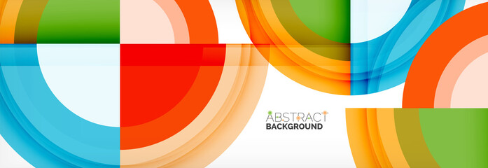 Round shapes, triangles and circles. Modern abstract background