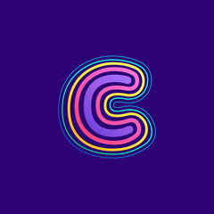 Colorful line C letter logo.