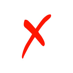 X and cross inscription icon. Vector illustration eps 10
