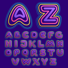Colorful line alphabet.