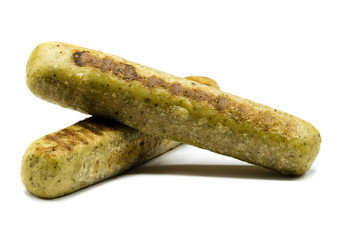 Fried tofu sausage isolated on white background