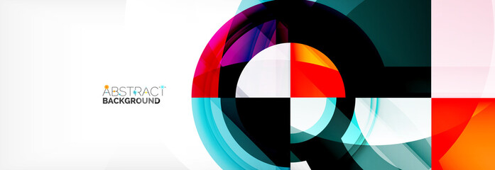 Obraz premium Round shapes, triangles and circles. Modern abstract background