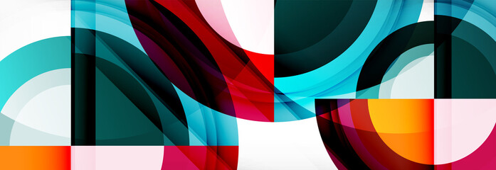 Obraz premium Round shapes, triangles and circles. Modern abstract background