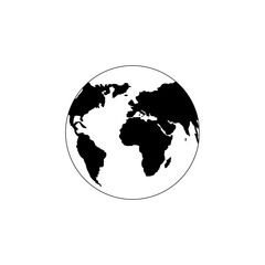 Earth map flat globe icon. Vector illustration eps 10