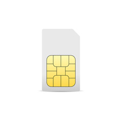 Realistic sim card icon. Vector illustration eps 10
