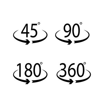 Set of icons spread 45 degrees, 90, 180, 360. Vector illustration eps 10