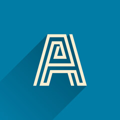 Maze A letter logo made of three parallel lines.