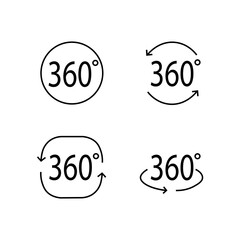 Set of 360 degree icons. Vector illustration eps 10