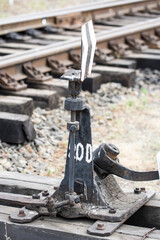 Railway track, steel rails. Transport system