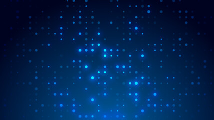 Dot  white blue pattern screen led light gradient texture background. Abstract  technology big data digital background. 3d rendering.