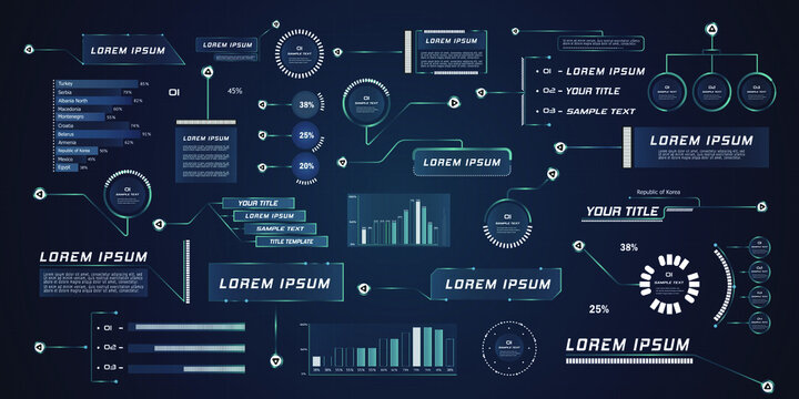 Futuristic style leader callout HUD. Modern digital templates applicable for frame layout. Information calls and arrows. Futuristic hud frame red and blue png.	