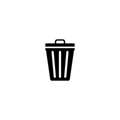 Black trash can icon. Vector illustration eps 10