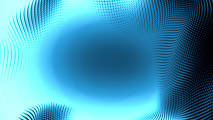 Fototapeta premium Dot white blue wave light screen gradient texture background. Abstract technology big data digital background. 3d rendering.