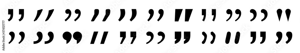 Poster quote marks outline, speech marks set. quotes icon set, inverted commas or talking marks collection 