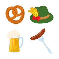 oktoberfest party celebration set icons