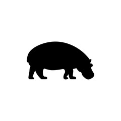 Hippo black sign icon. Vector illustration eps 10