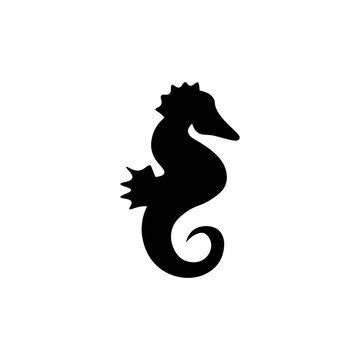 Seahorse black sign icon. Vector illustration eps 10