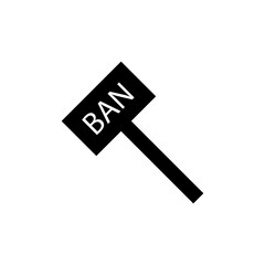 ban hammer banhammer block users icon. Vector illustration eps 10.