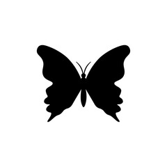 Butterfly black sign icon. Vector illustration eps 10