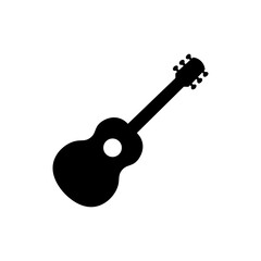 Guitar black sign icon. Vector illustration eps 10