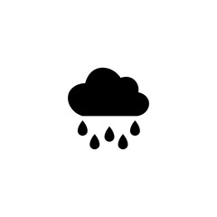 Fototapeta na wymiar icon of black sign cloud and raindrops. Vector illustration eps 10