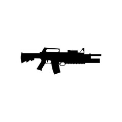 Machine sign black icon ak 47. Vector illustration eps 10