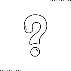 Ask, question mark vector icon in outline