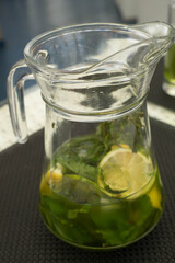 mojito drink made from lemon, mint