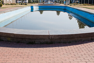 old fountain on the street vintage
