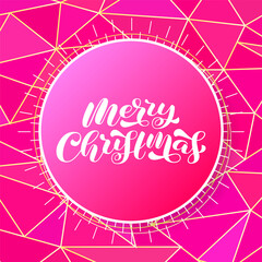Merry Christmas brush lettering. Vector stock  illustration for poster or banner