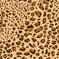 Leopard seamless pattern in vector, print