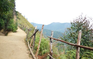 Fototapeta na wymiar fence in the mountains